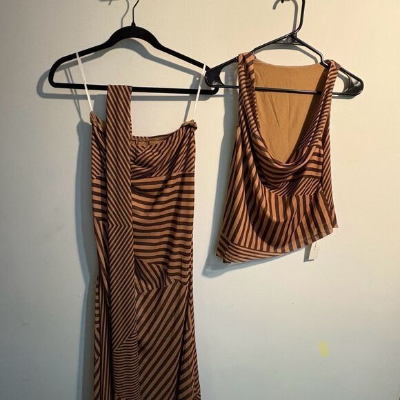 Commense Black and Brown Asymmetrical Dress - Picture 4 of 4